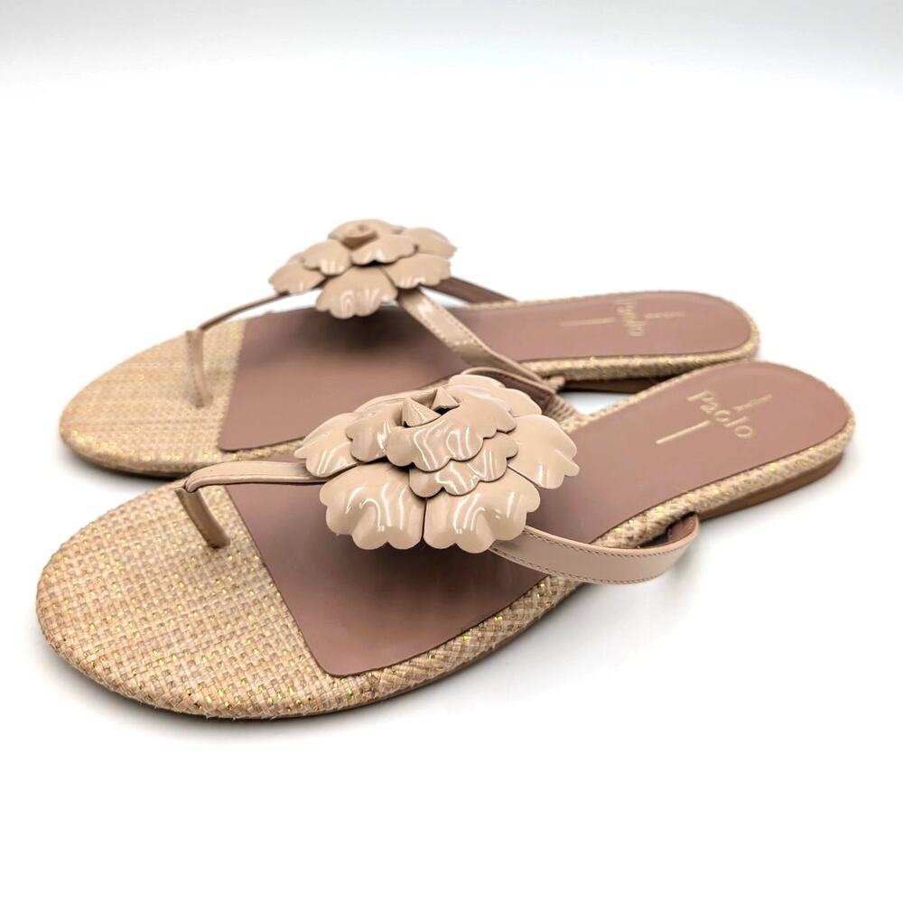 Linea Paolo Laurel Flower Sandals Open Toe Women's Nude Size US9M EU39.5